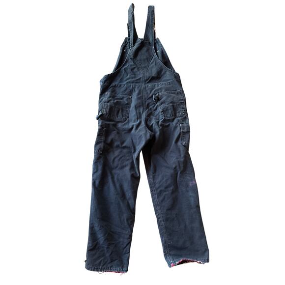 Vintage Carhartt Faded Navy Blue Bloody Guts Insulated 40x34 Distressed Overalls - Picture 7 of 9